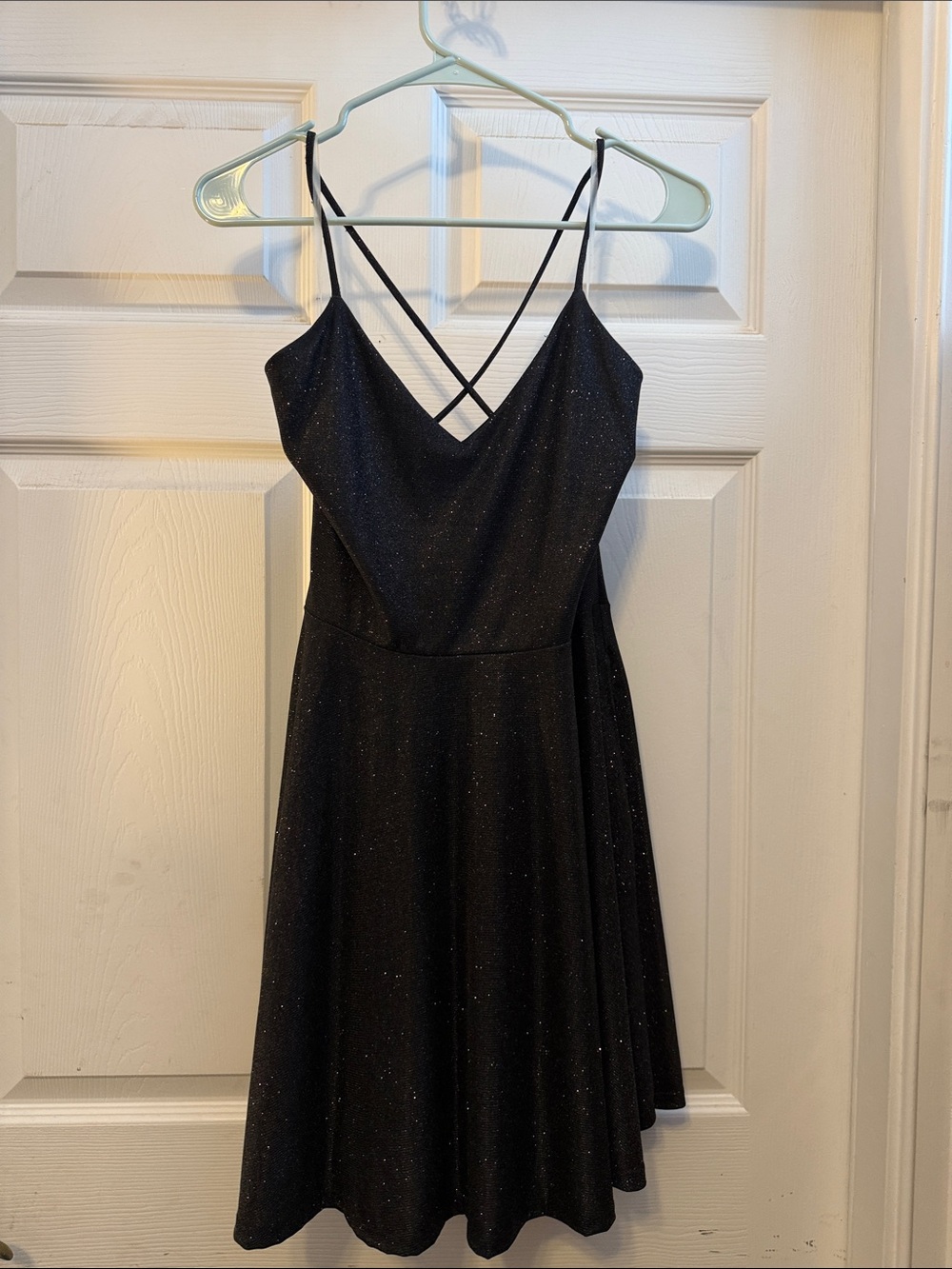 Windsor Black Sparkle Strappy Mini Dress